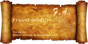 Freind Arián névjegykártya